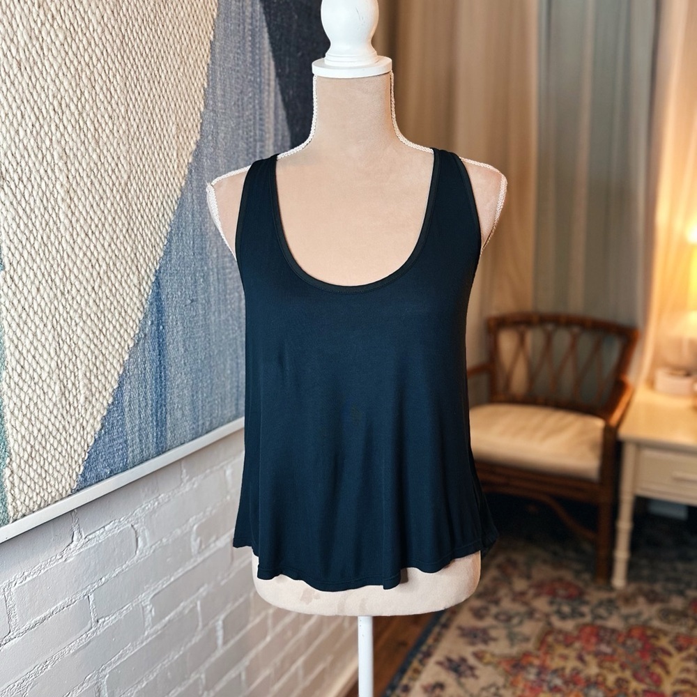 Free People Intimately Dark Blue and Black Lined Tank Top - Picture 1 of 9